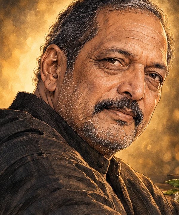 Illustrated portrait of Nana Patekar